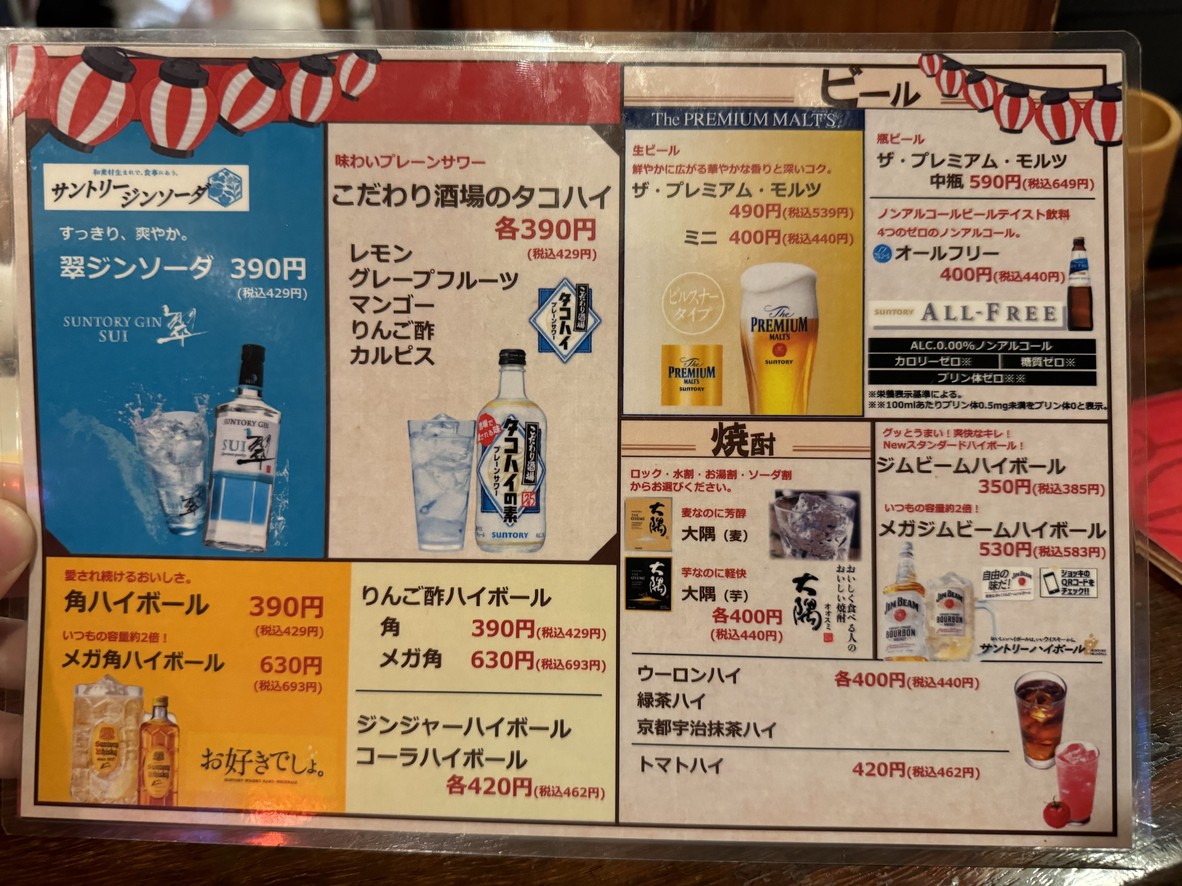 Yakitori Todorokiten menu 6