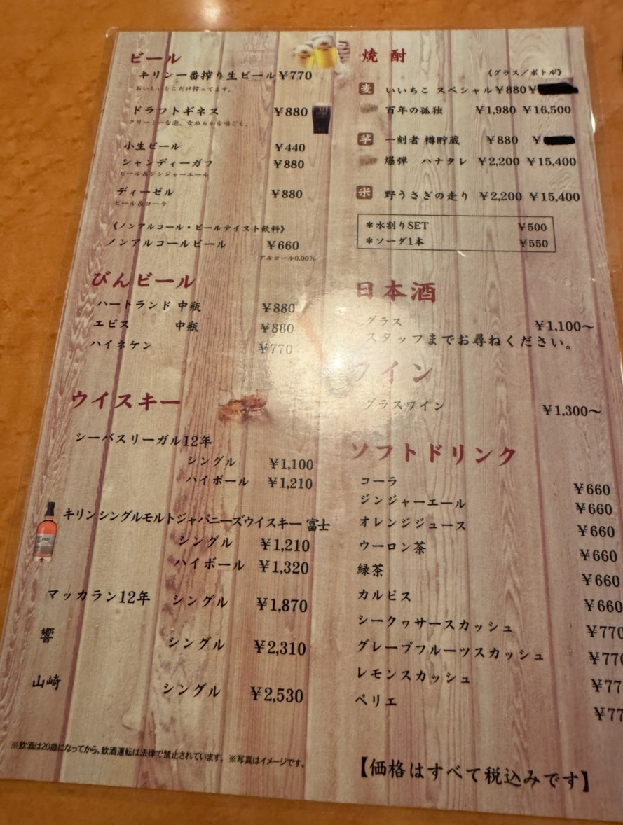 Michikusa Niwa menu 1