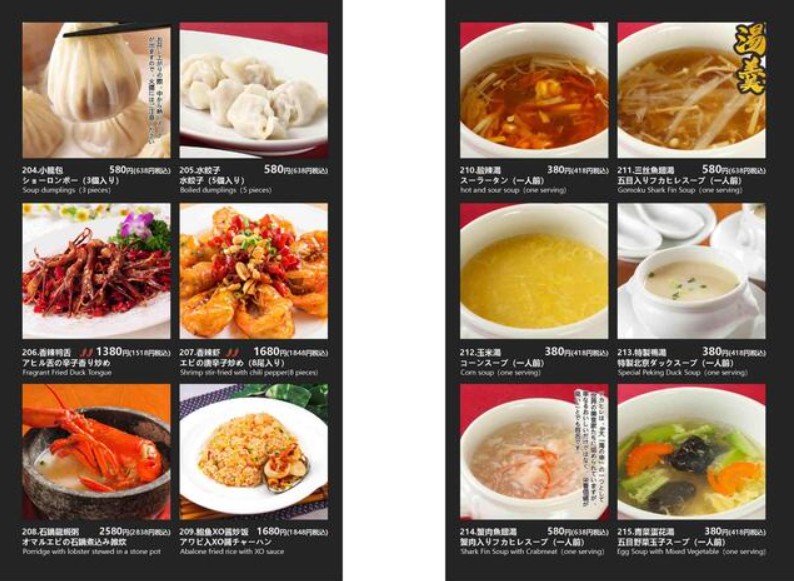 Peking Fire Duck Restaurant Ueno, specializing in Peking Duck menu 1