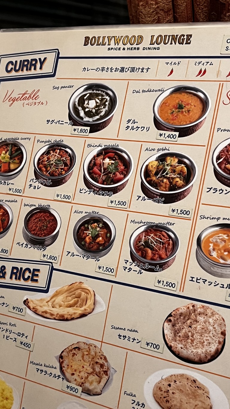 BOLLYWOOD LOUNGE indian restaurant menu 3