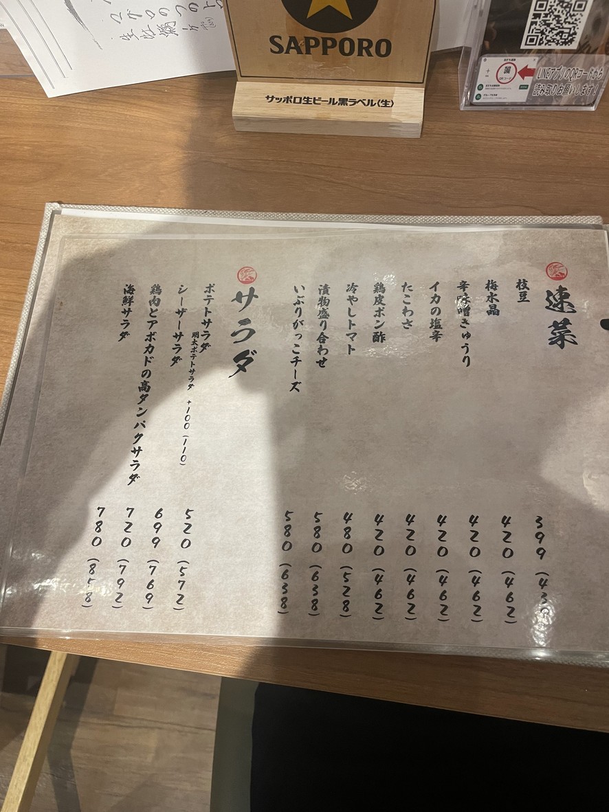 Nosuke Mizonokuchi menu 1