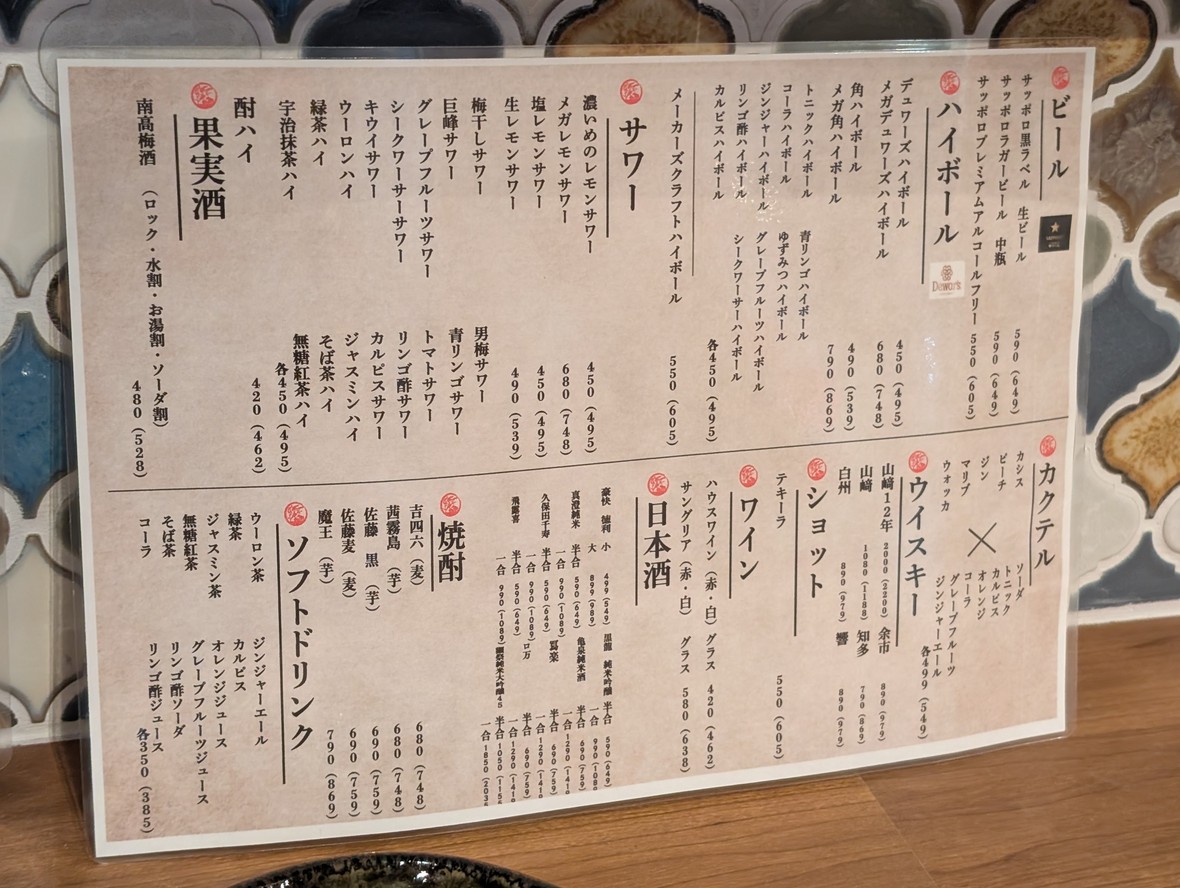 Nosuke Mizonokuchi menu 7