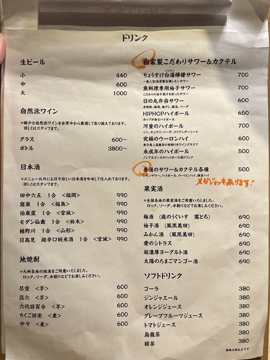 Chousuke Nakameguro menu 3