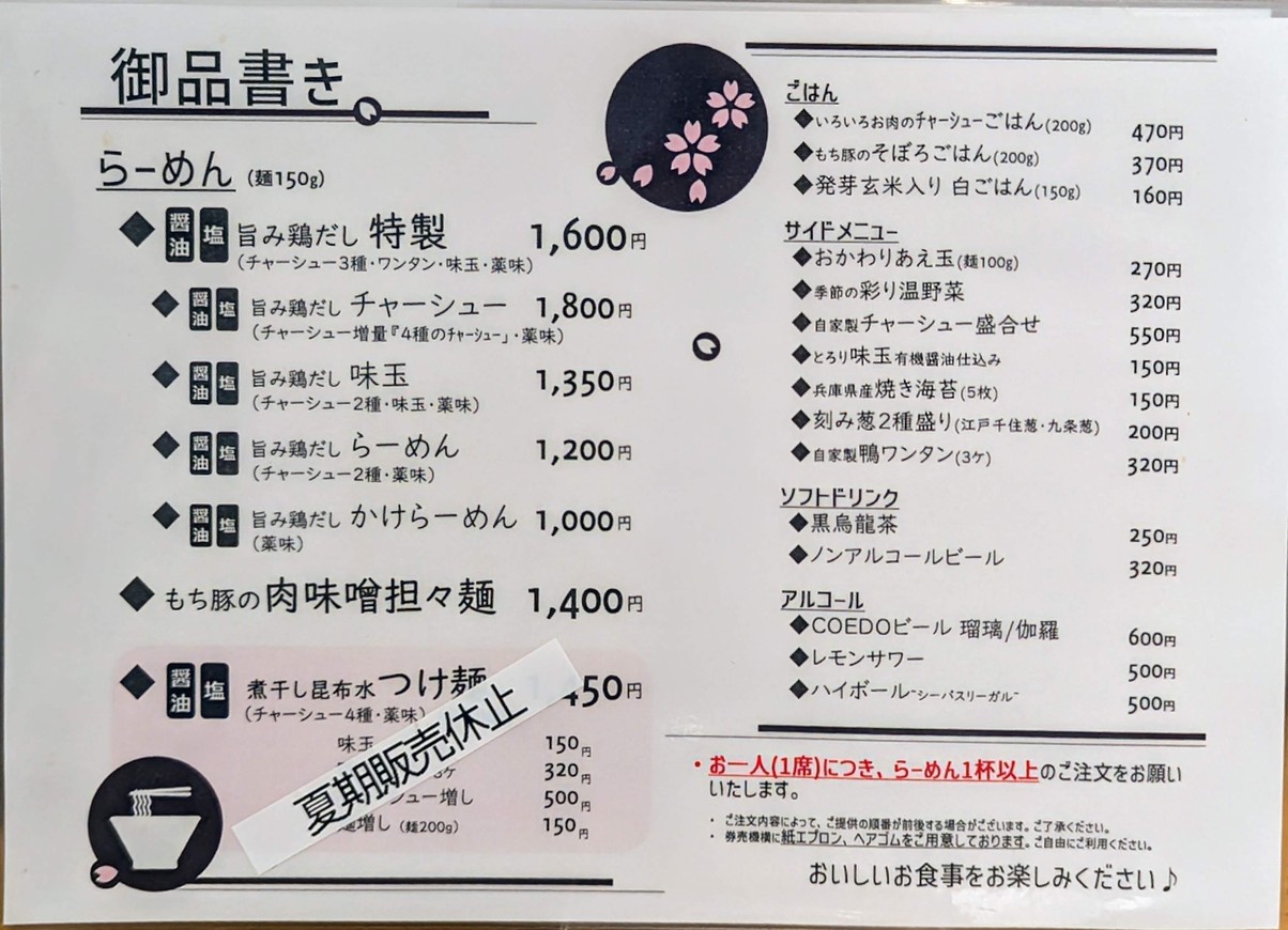 Kissui Hananoren menu 1