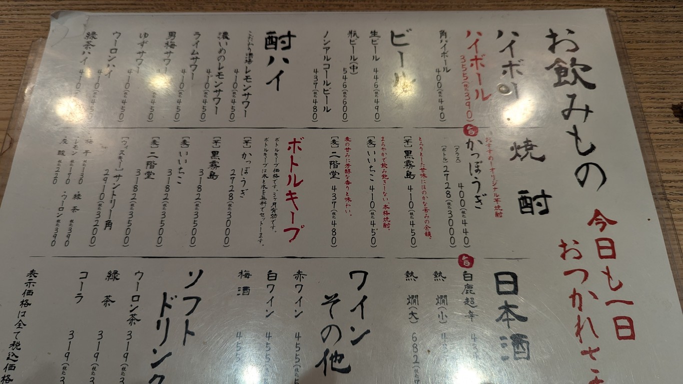 Kappogi Tennozu menu 5