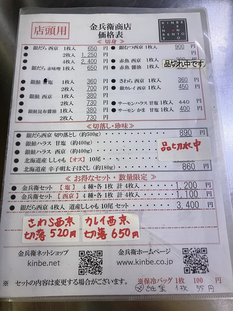 Kinbei Yoyogi Uehara Main Store menu 1