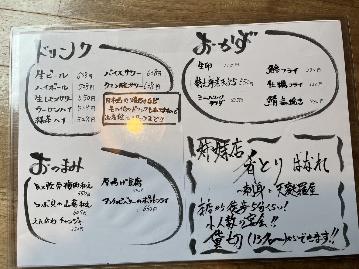 Sakanatori menu 2