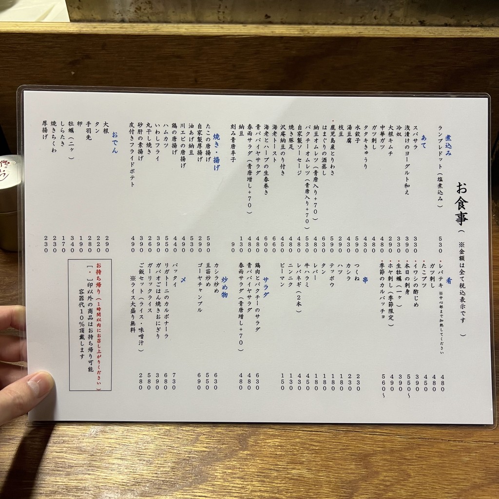 Beer jyuku MARIBANA Sangenjaya menu 1