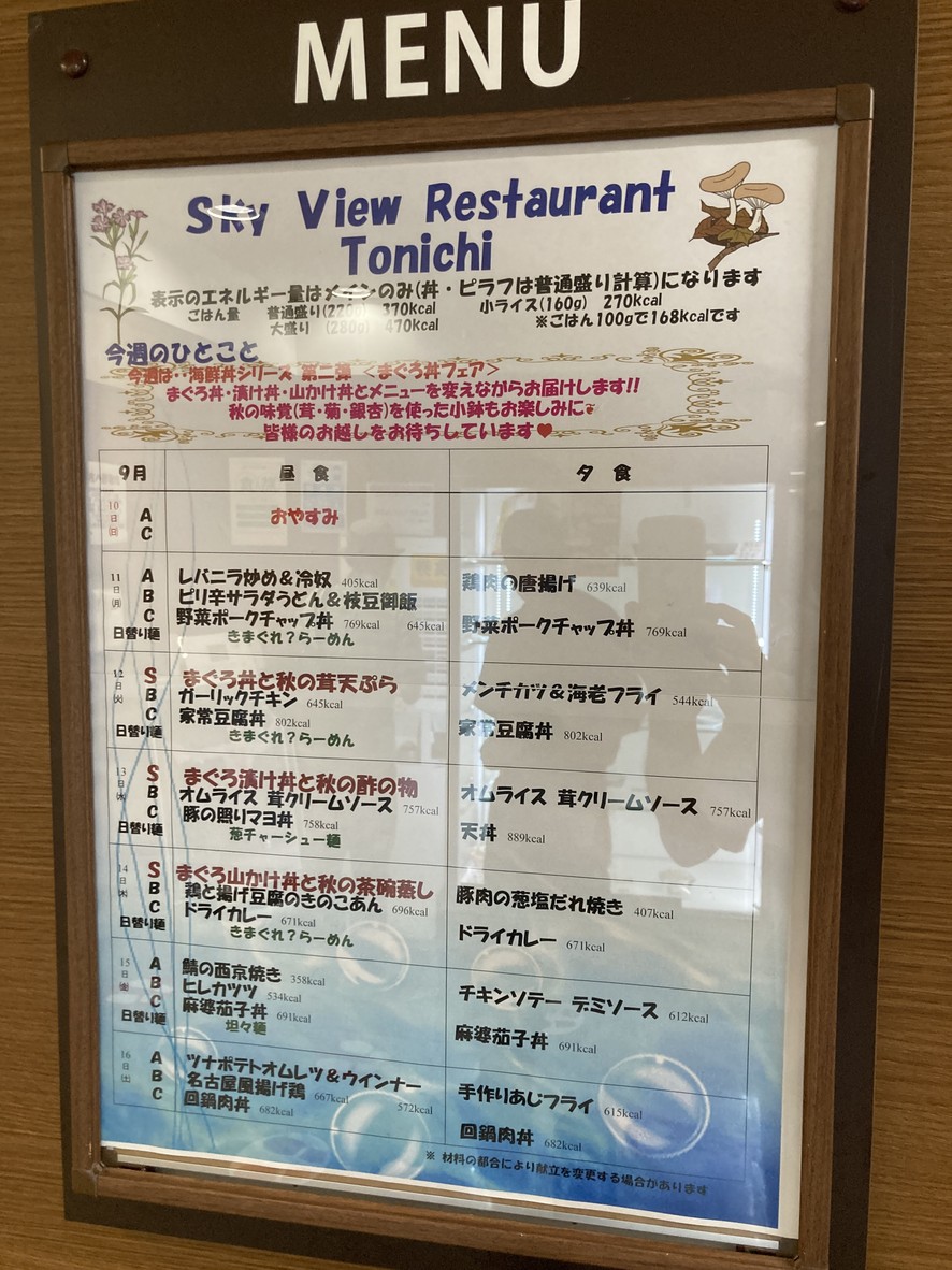 Sky View Restaurant Tonichi menu 2