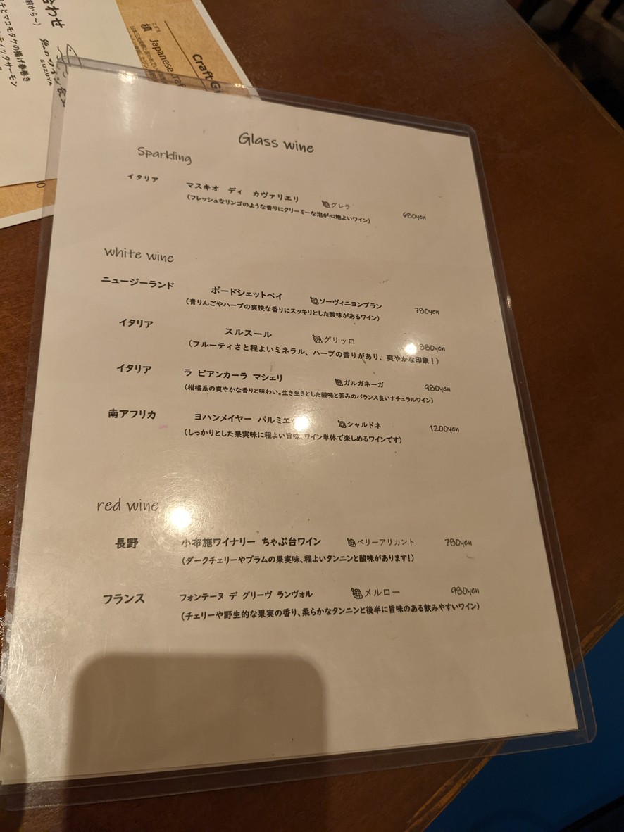 Fish and Wine Diner SUZUYA menu 3