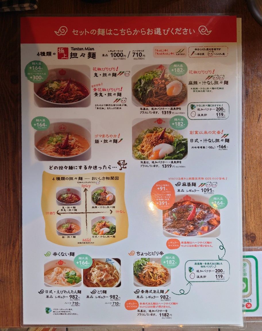 Kōya Shindaita menu 2