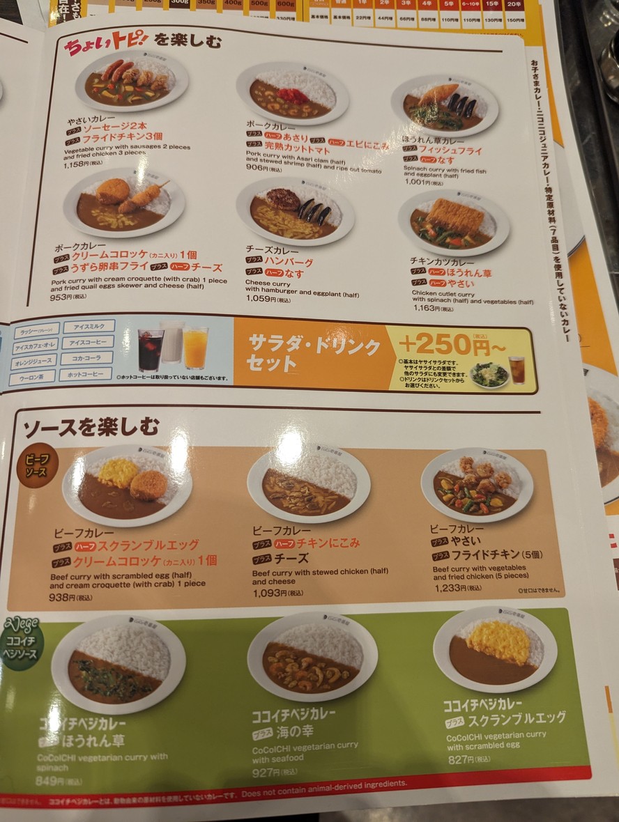 CoCo Ichibanya menu 6