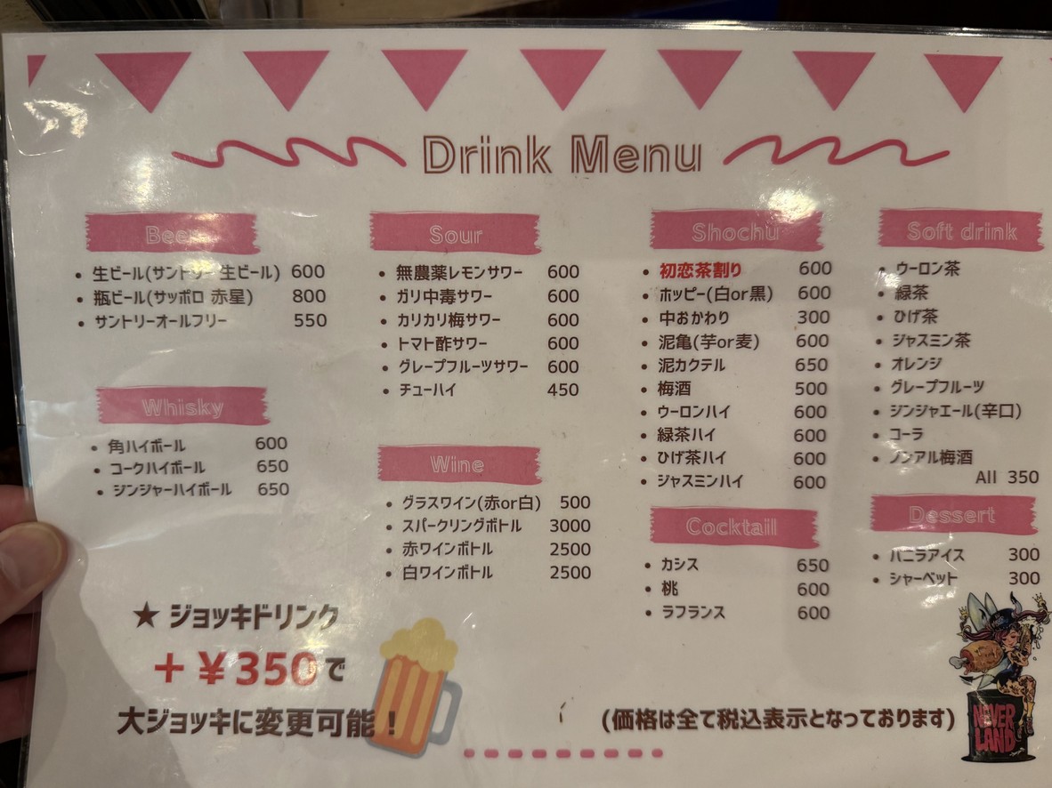 Neverland menu 3