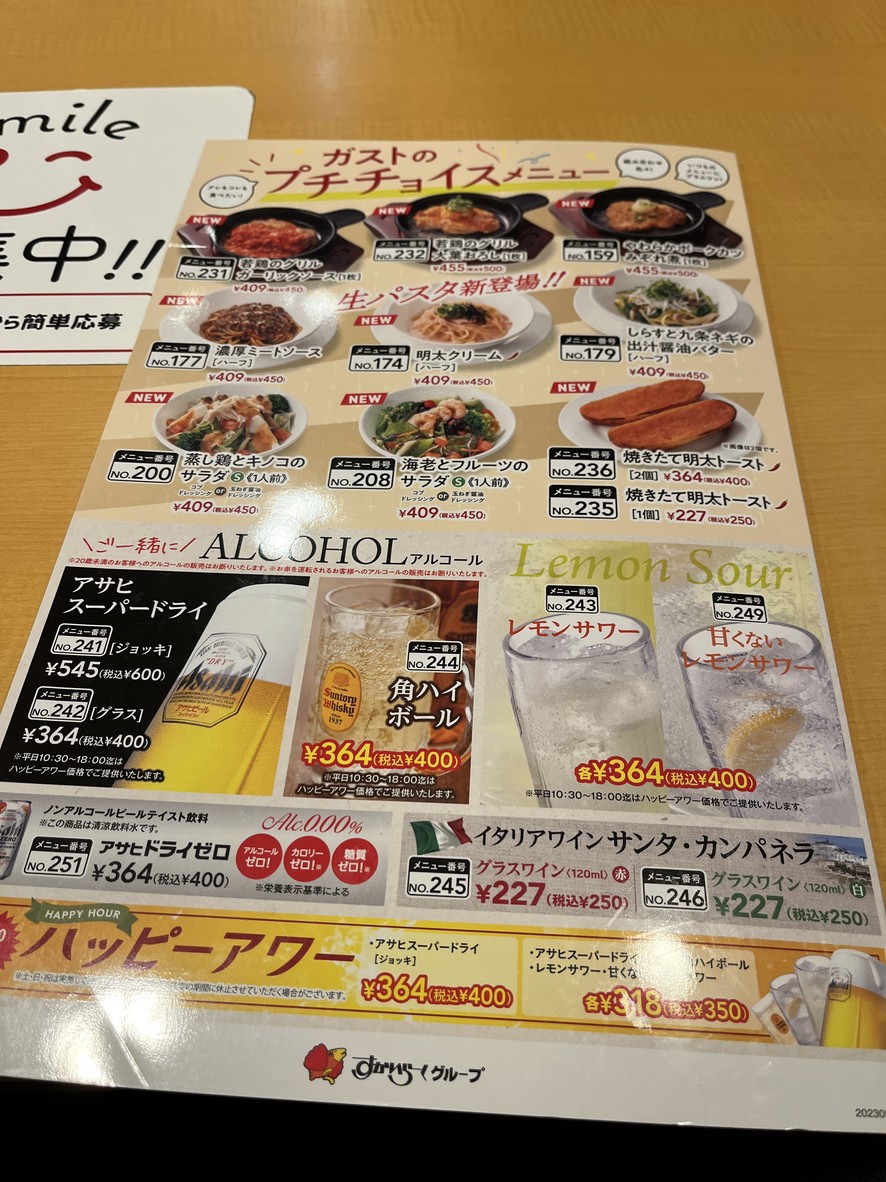 Gusto Hatsudai Station North Exit Store menu 4