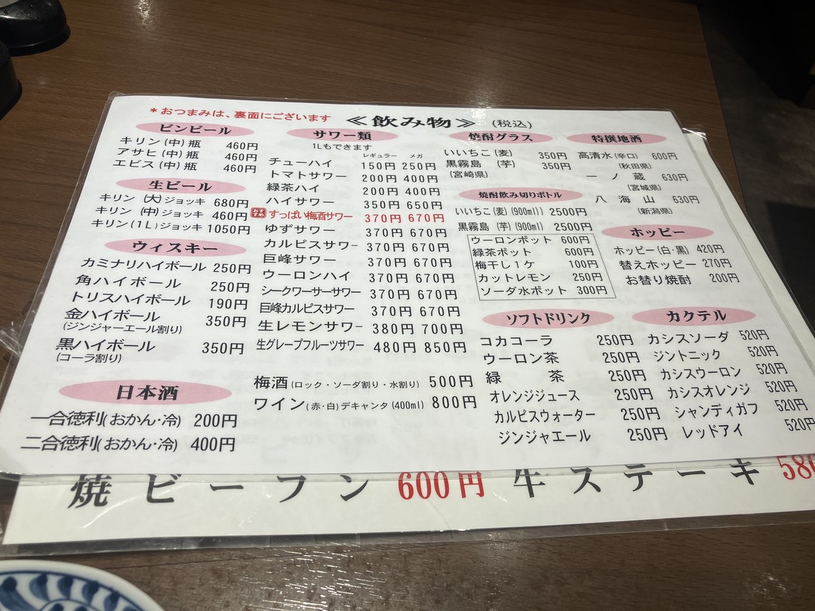 Akafuda menu 2