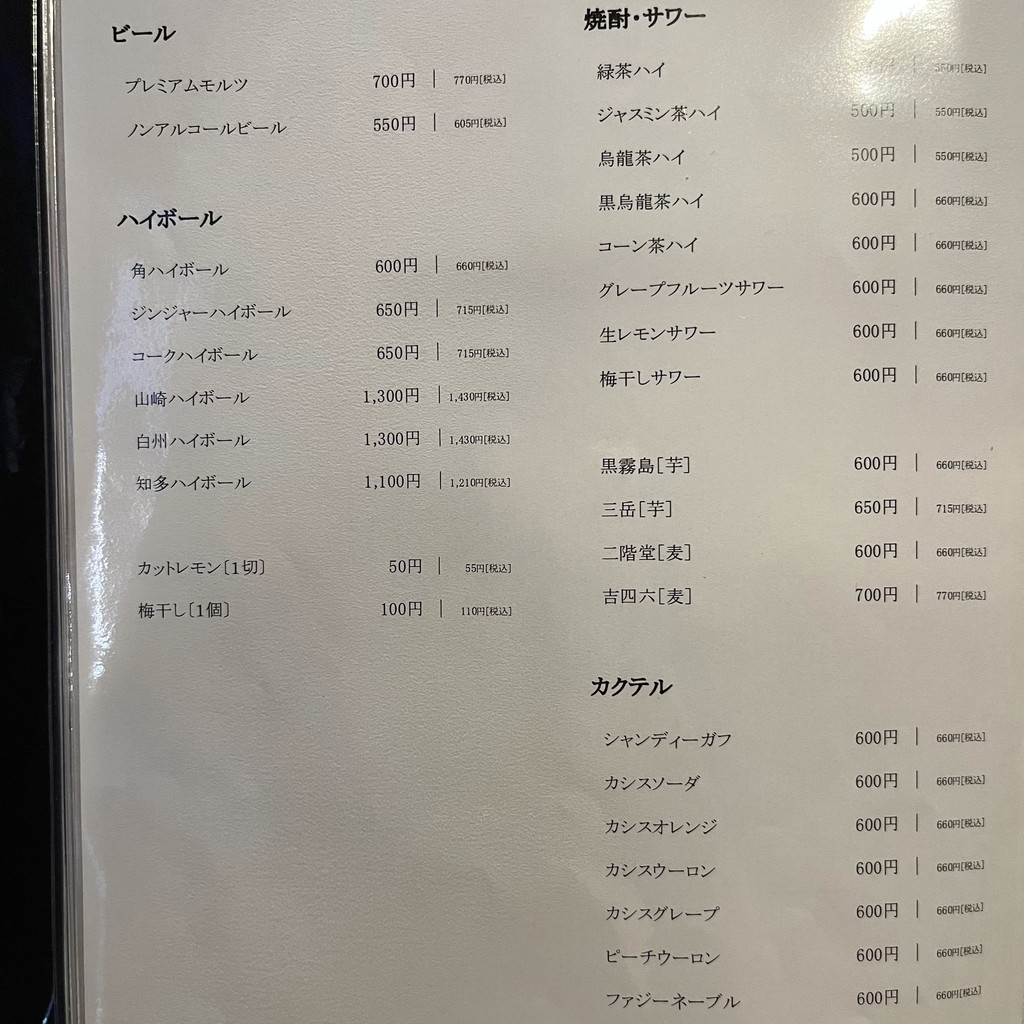 KYO YAKINIKU KYONOSUKE shibuya menu 4