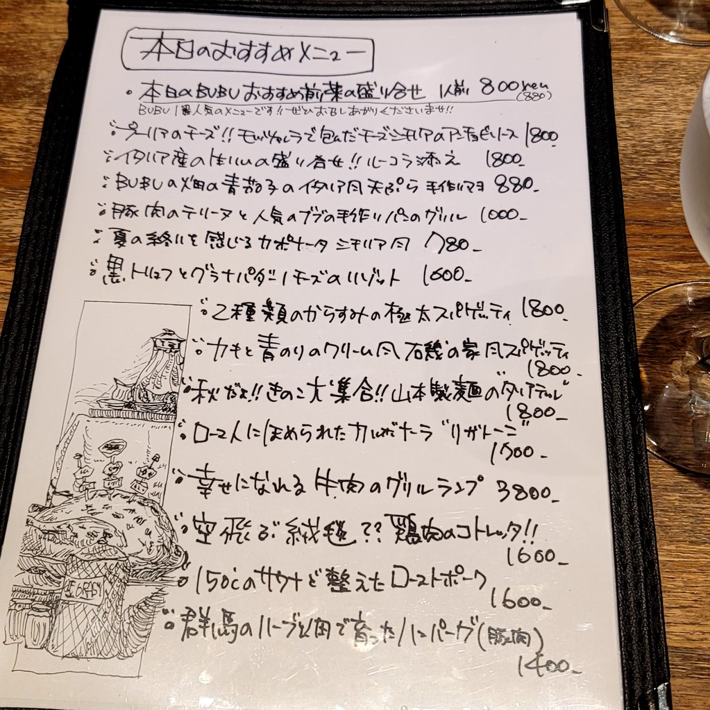 TRATTORIA BUBU menu 1