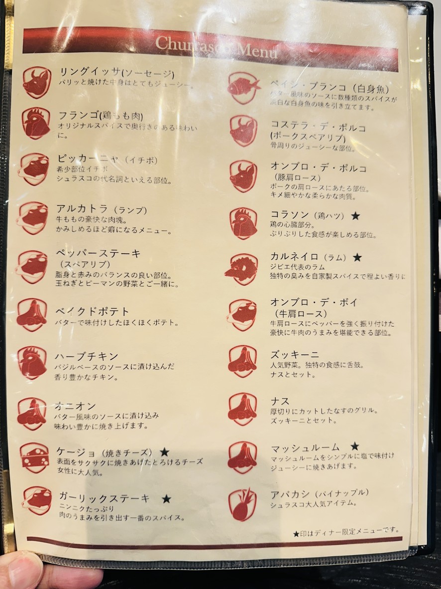 Churrasco Restaurant ALEGRIA Kagurazaka menu 2