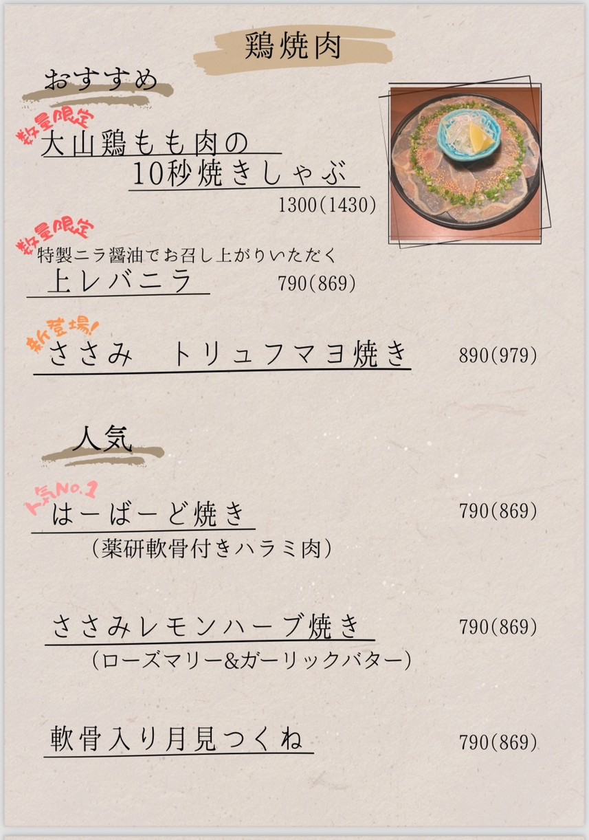 Tokyo Chicken Yakiniku and Oden Harbado menu 2
