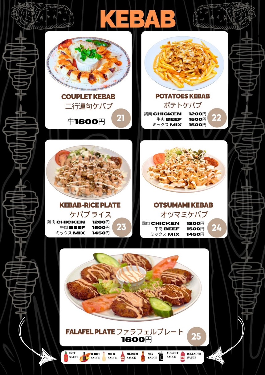 Mamo Kebab Restaurant Akihabara menu 2