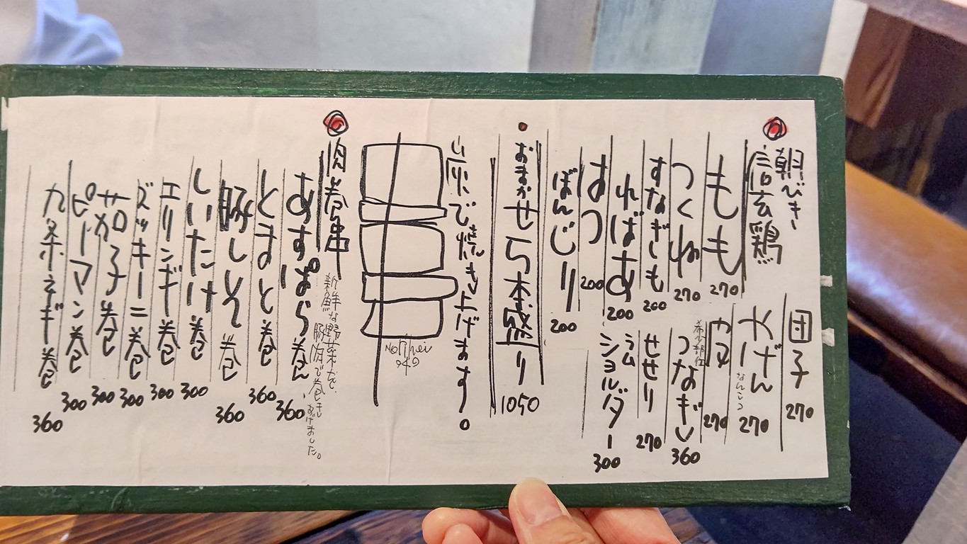 Norihei menu 4