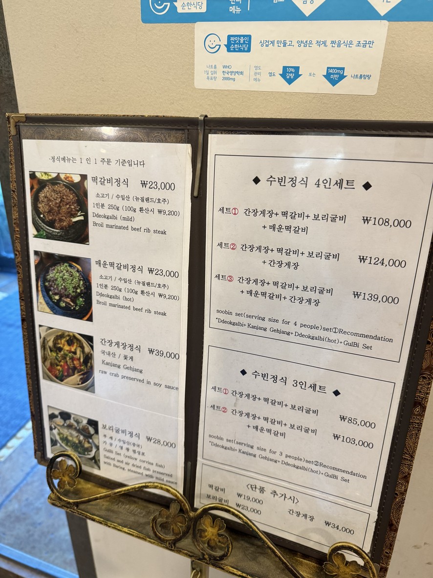 Subin Tteokgalbi menu 1