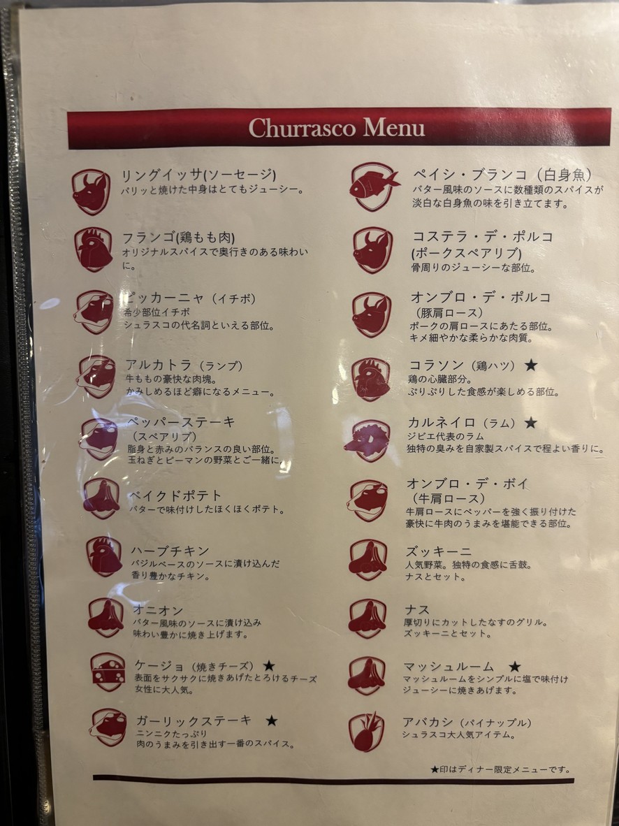 Churrasco Restaurant ALEGRIA ebisu menu 2