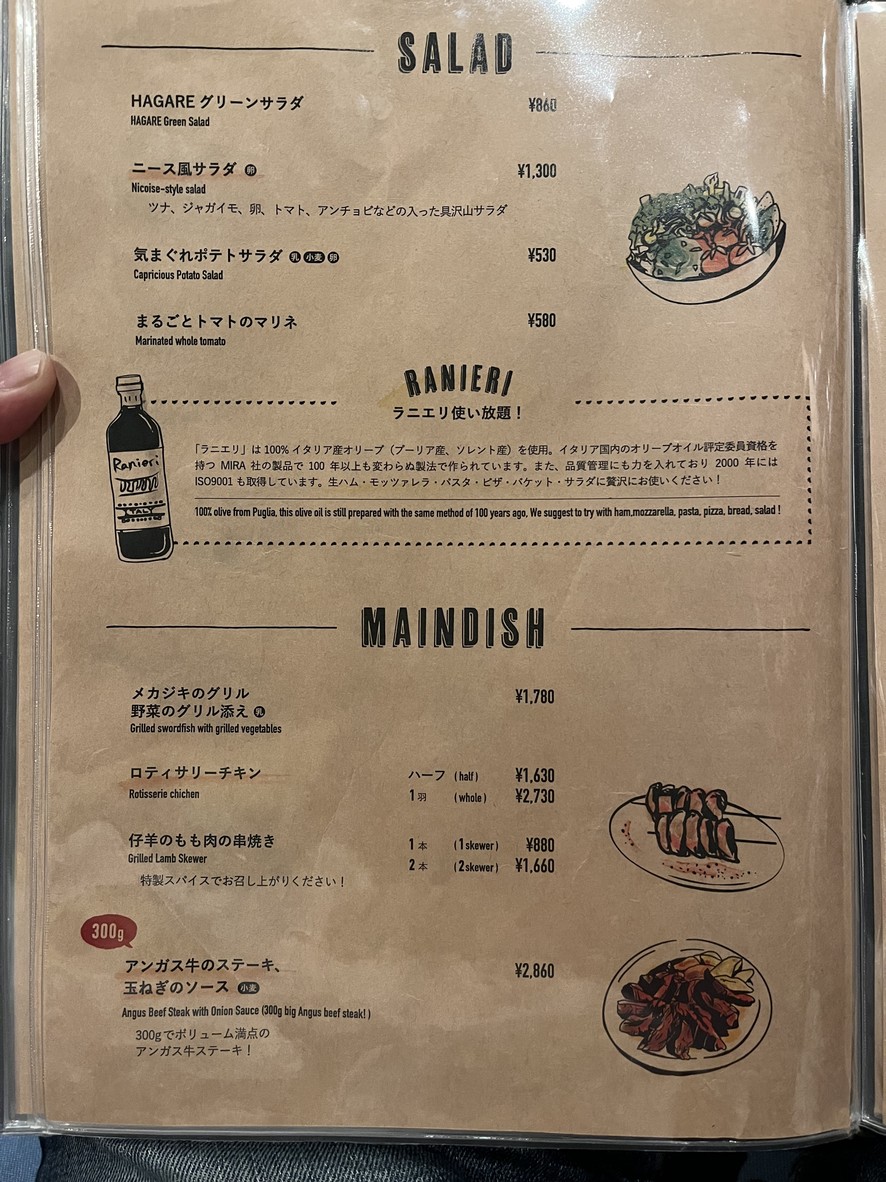 HAGARE Sakurashinmachi menu 3
