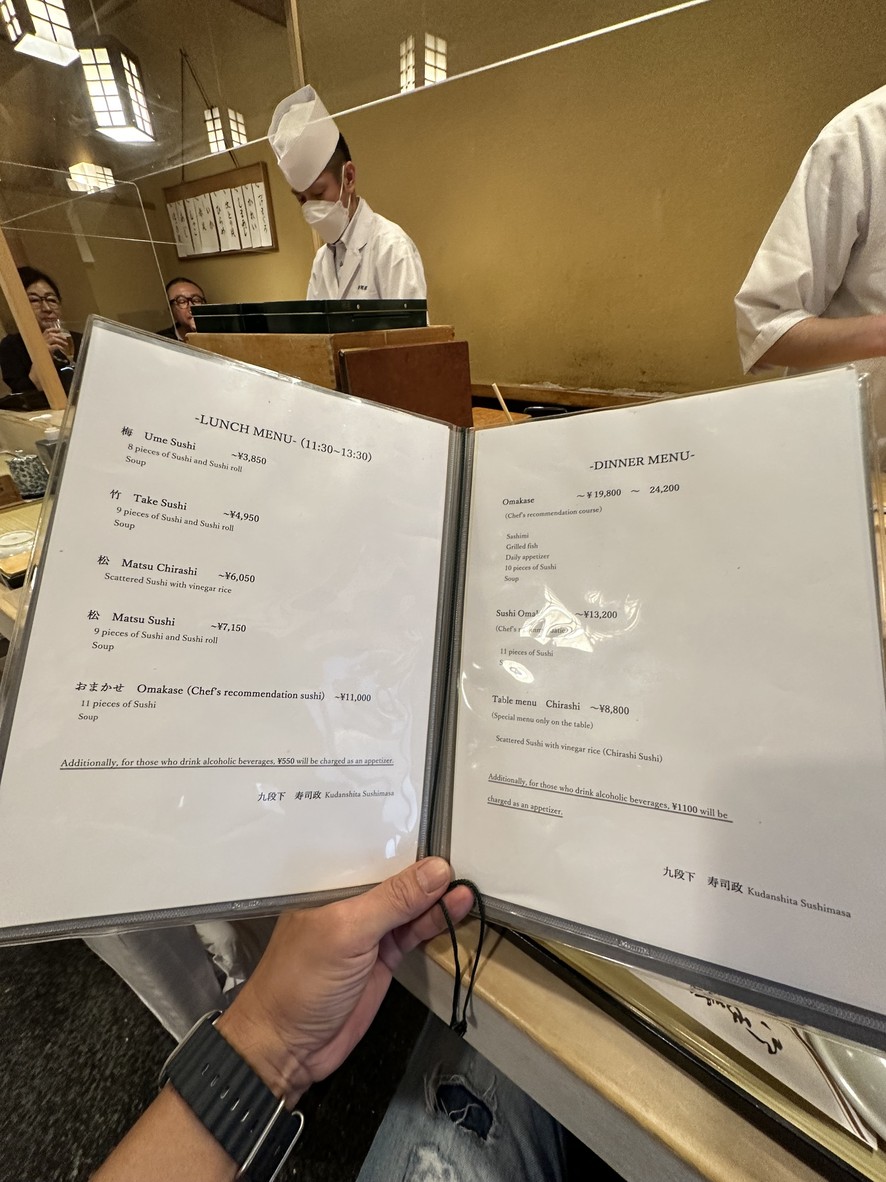 Sushimasa menu 1