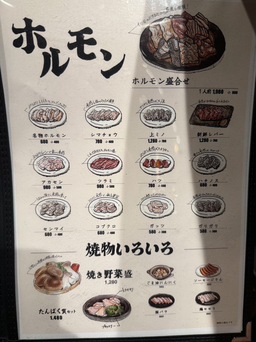Yakiniku Hormone Ryunosu Nakameguro Branch menu 4
