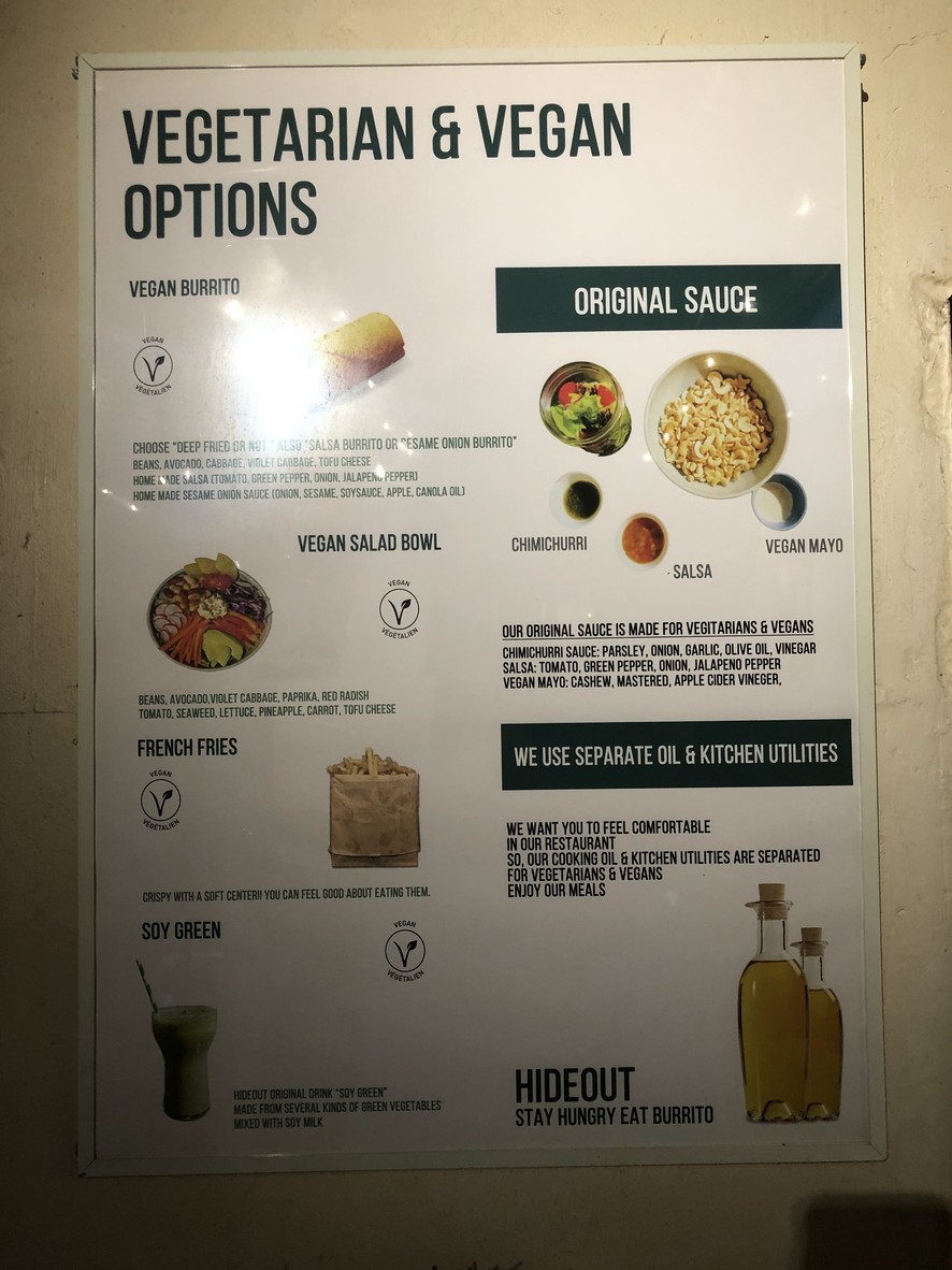 HIDEOUT menu 3