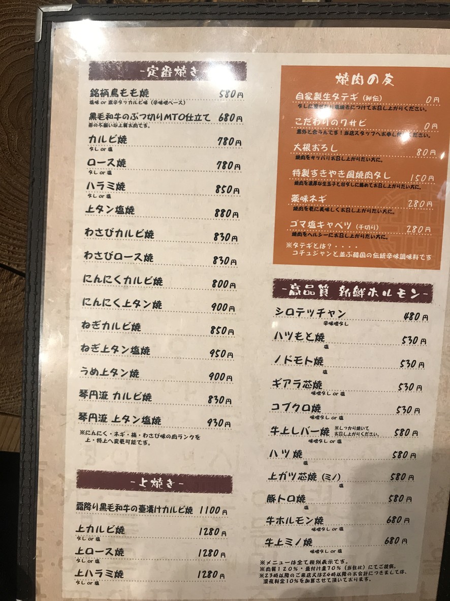 Yakiniku Kotoen menu 4