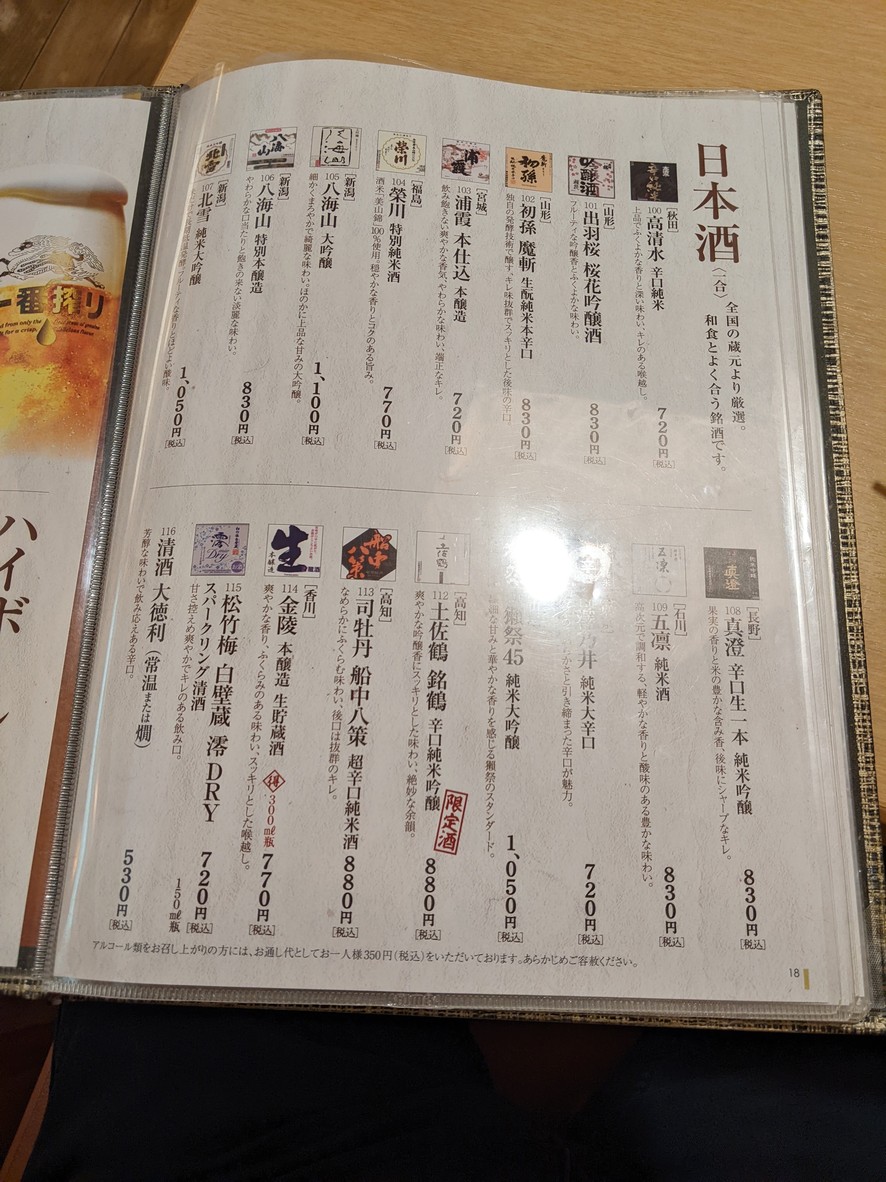 Sushi Tsukiji Nihonkai Toyosu Ciel Tower store menu 9