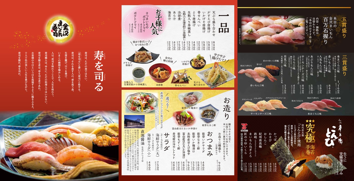 Kanazawa Maimon Sushi Sangenjaya menu 1
