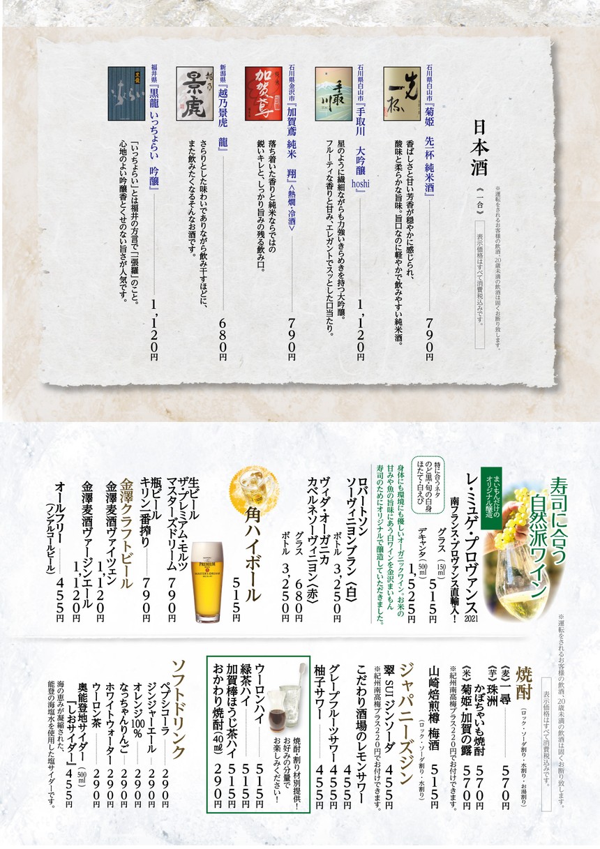 Kanazawa Maimon Sushi Sangenjaya menu 5