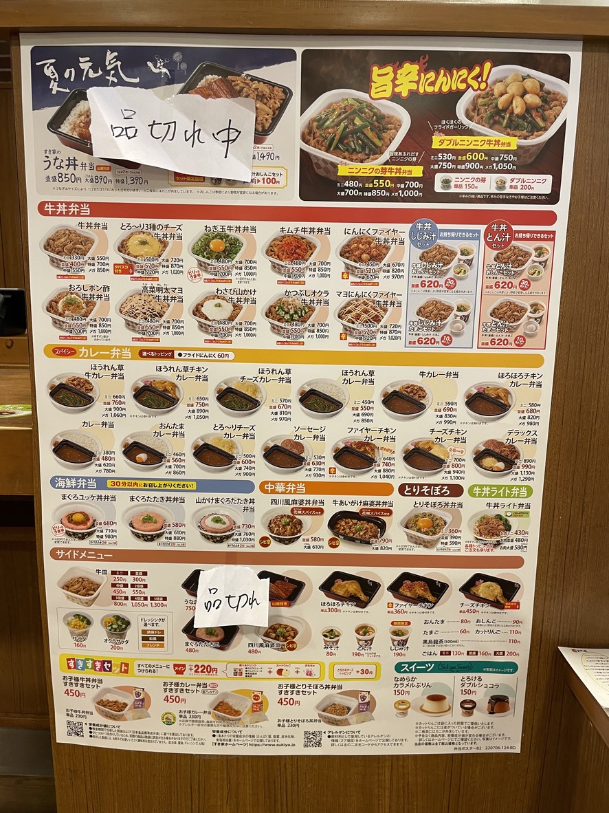 Sukiya Nishi-Gotanda 1-chome menu 1
