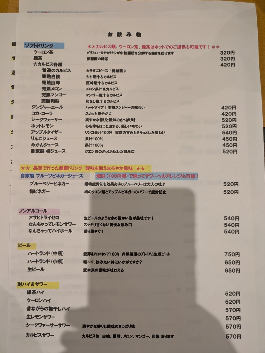 Udon Iyo menu 1