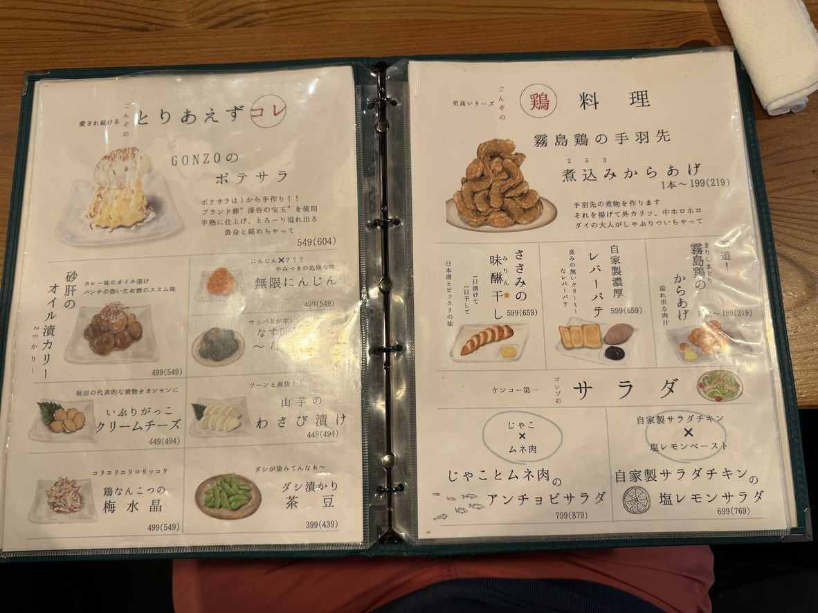 Yakitori Izakaya Torinogonzo menu 1