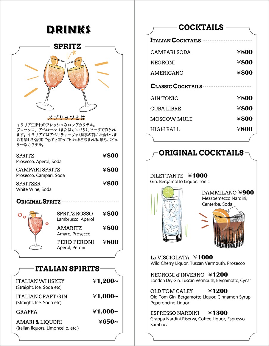 Clandestino menu 3