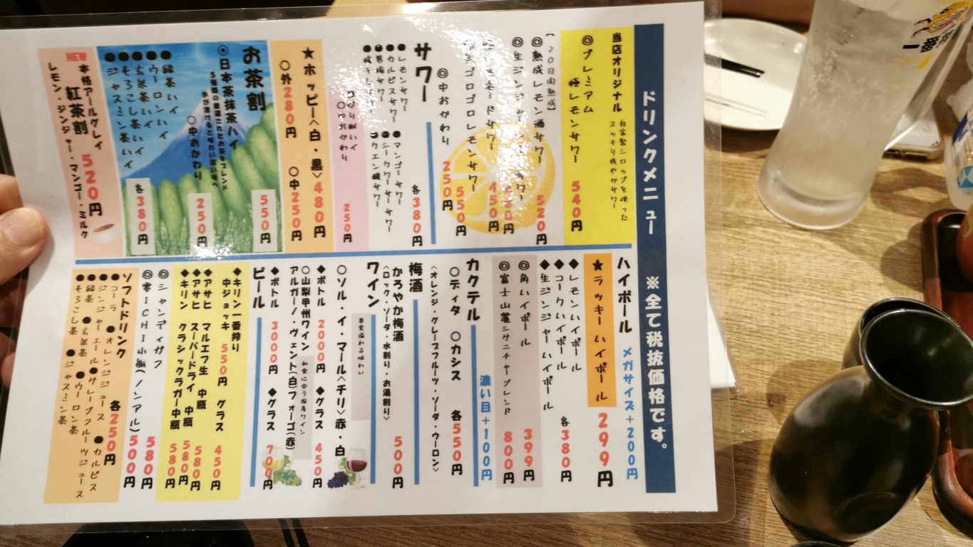 Sukeroku Sakaba, sucursal Aomono Yokocho menu 4