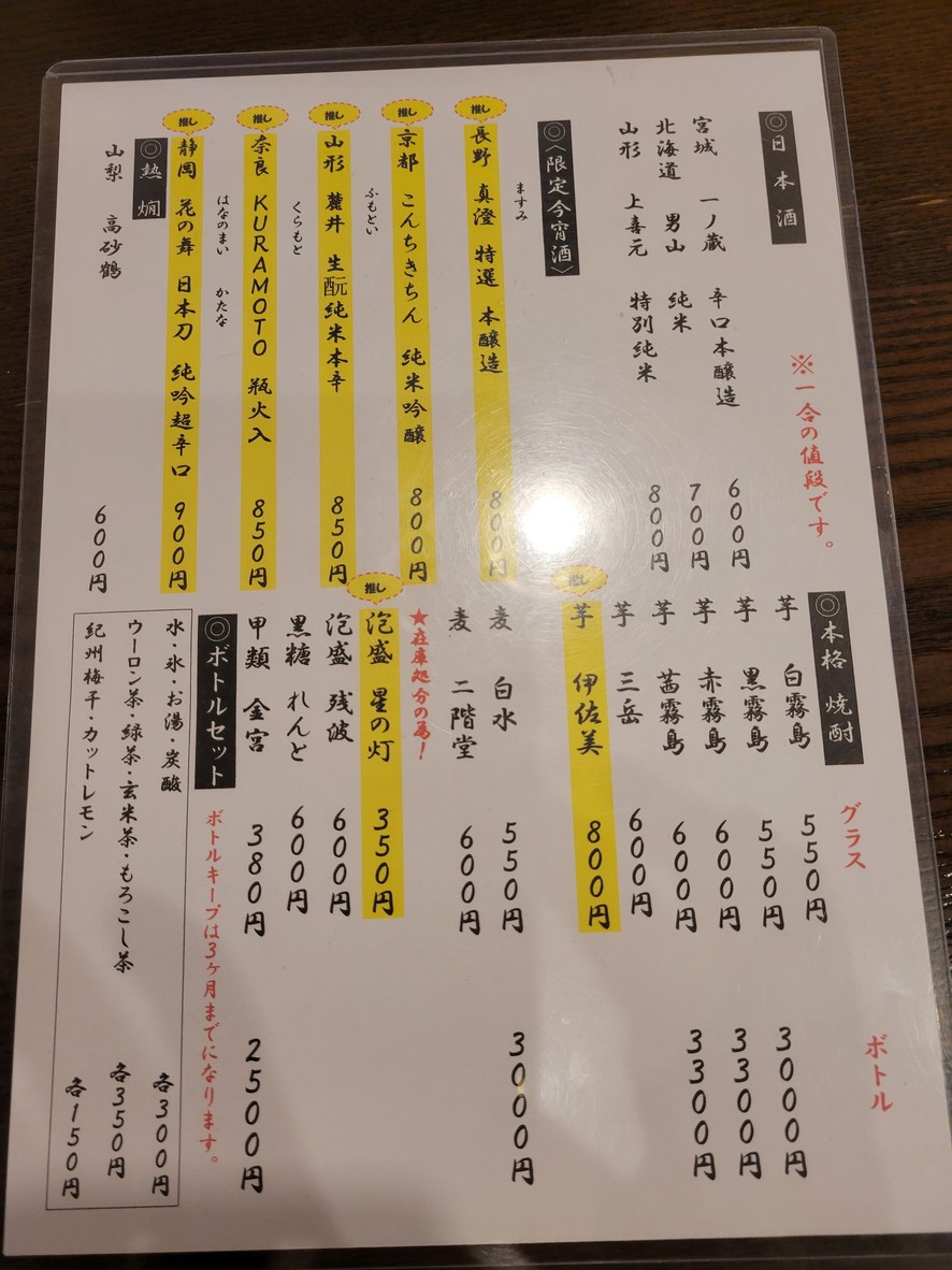 Sukeroku Sakaba, sucursal Aomono Yokocho menu 5