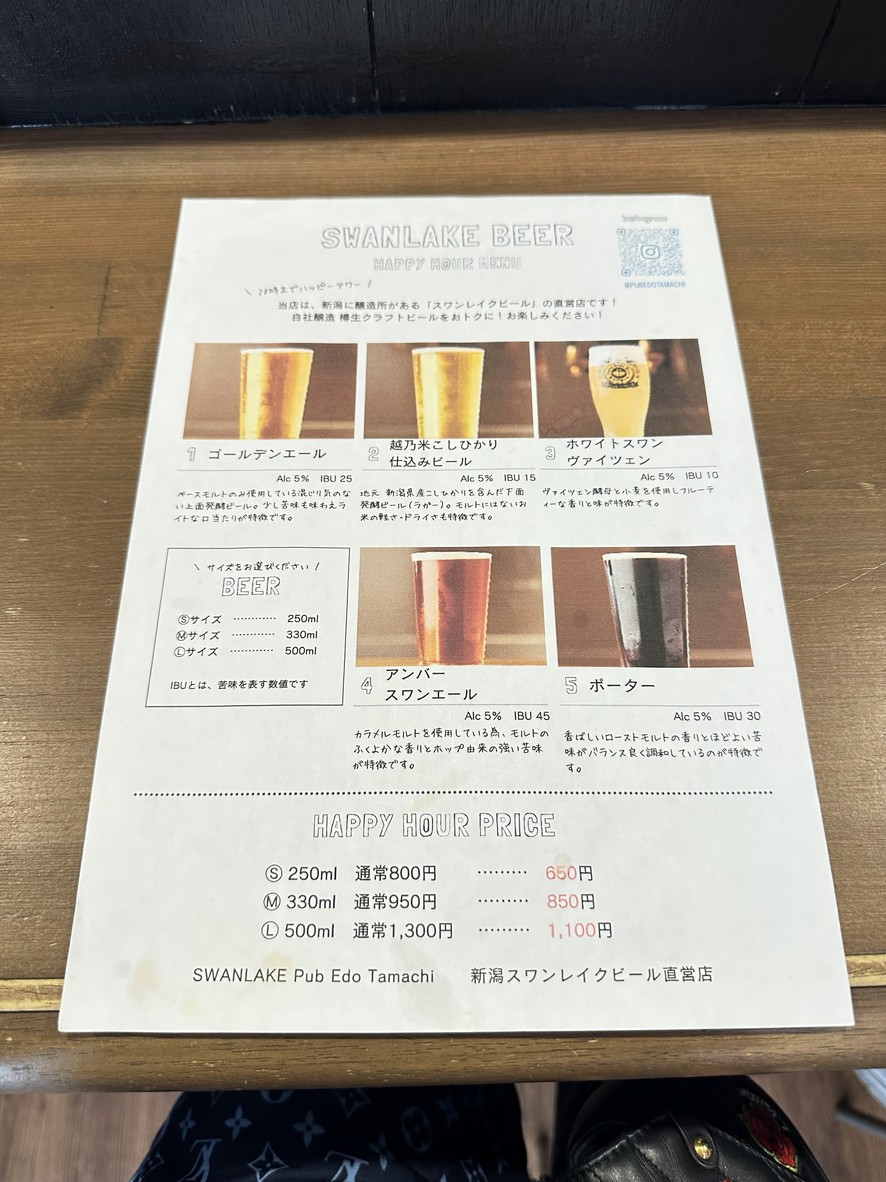 Swan Lake Pub Edo Tamachi menu 5