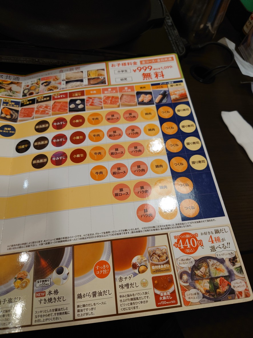 Shabuyo Jiyugaoka menu 3
