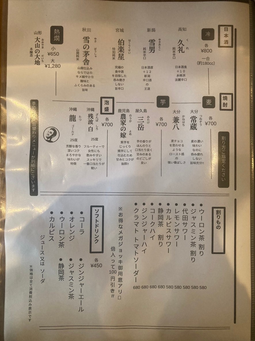 Izakaya de mariscos "Uomachi Tana" WONTANA Kyodo menu 4