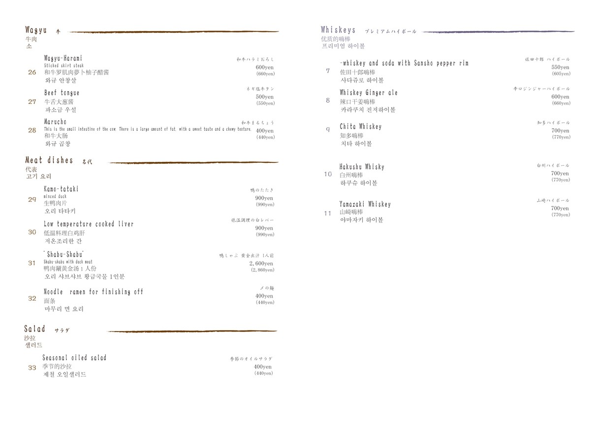 Sada Juro menu 5
