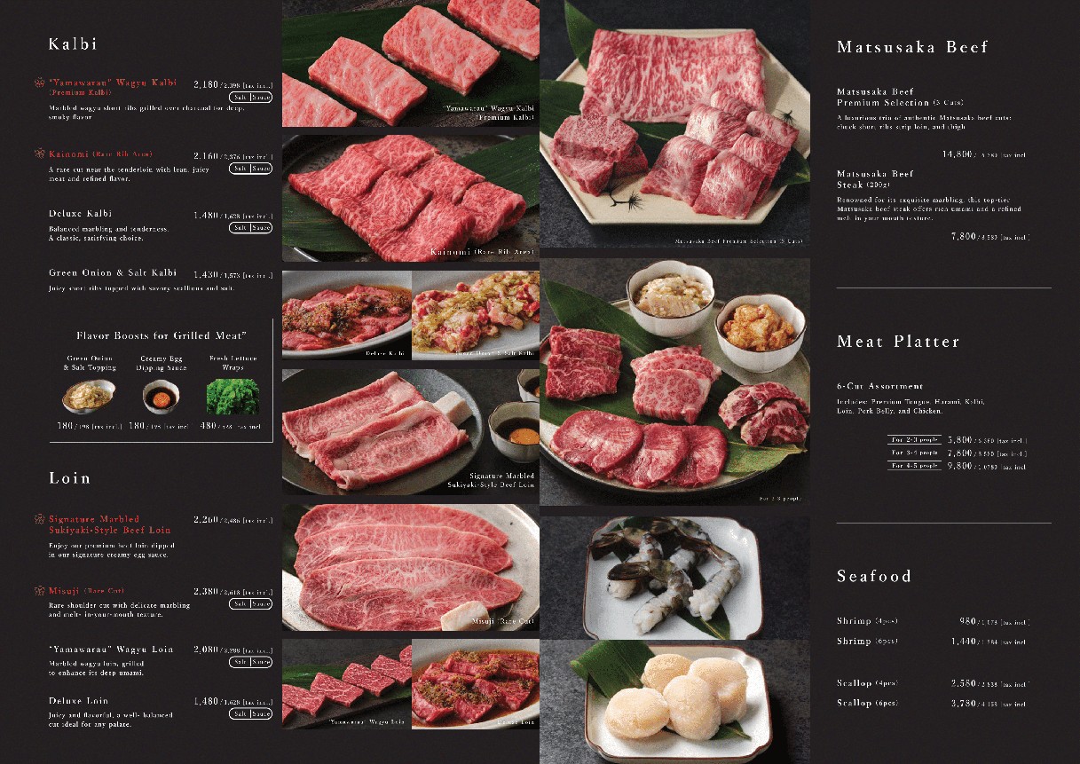 Tienda Yakiniku Yamashofu Omotesando menu 2