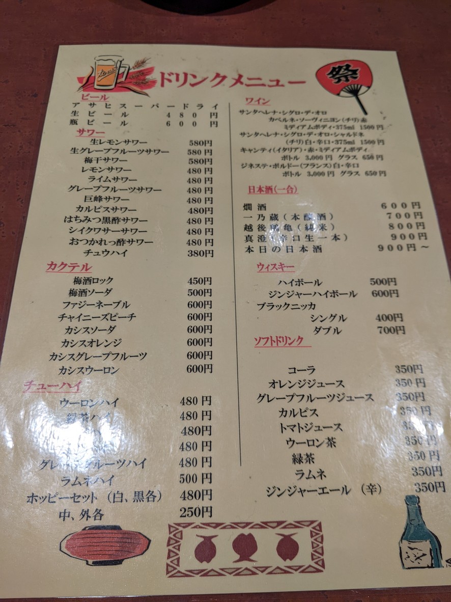 숯불 닭꼬치 마츠리 menu 5