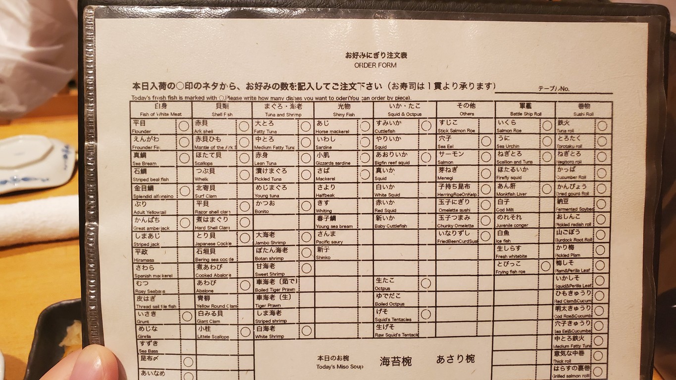 Ikina Sushi Dokoro Abe Roppongi menu 3