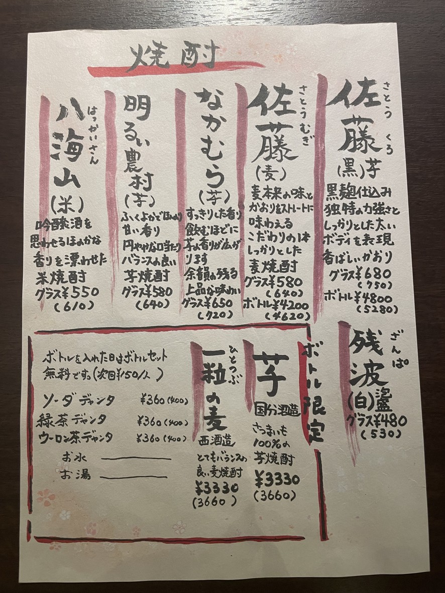 creative dining Toriya menu 6