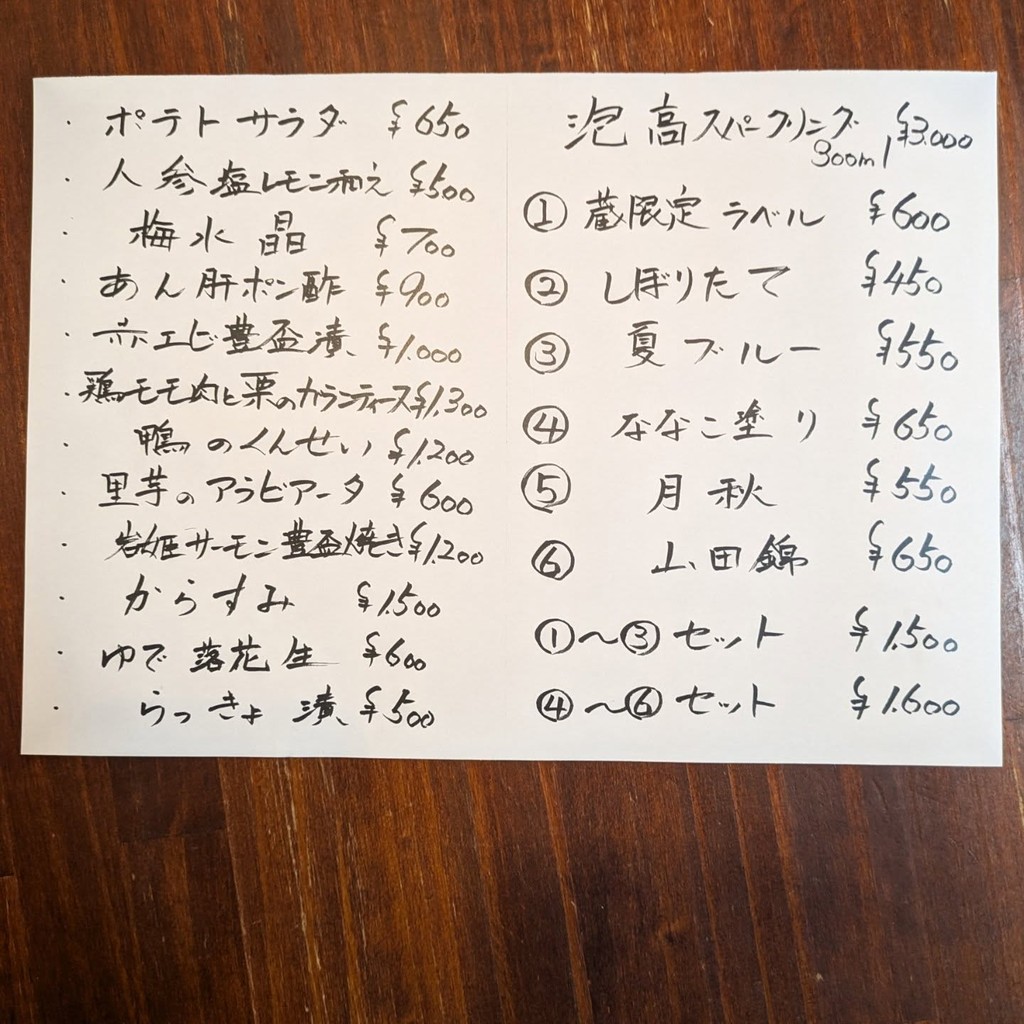 Shishikura menu 2